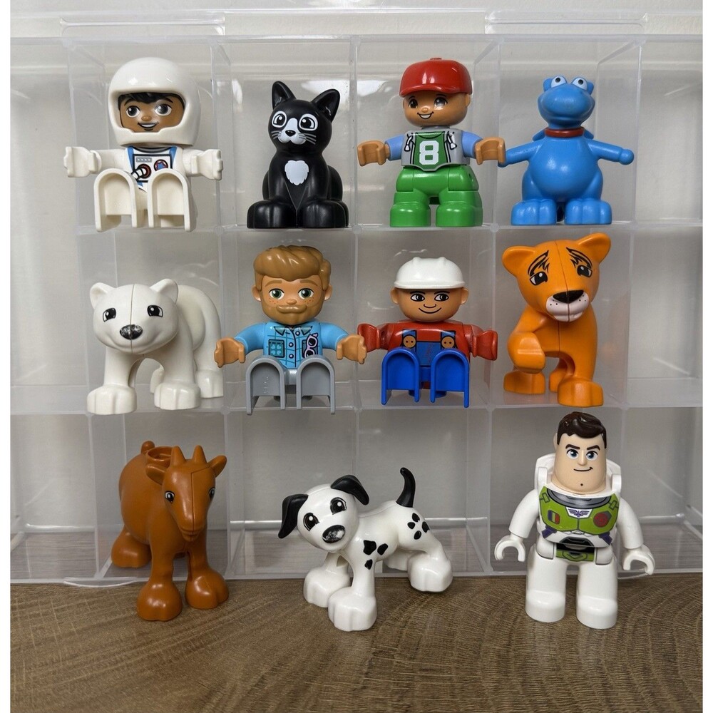 Lot of 11 LEGO Duplo Mixed Figures Animals, People, Buzz Light year ~ Dragon